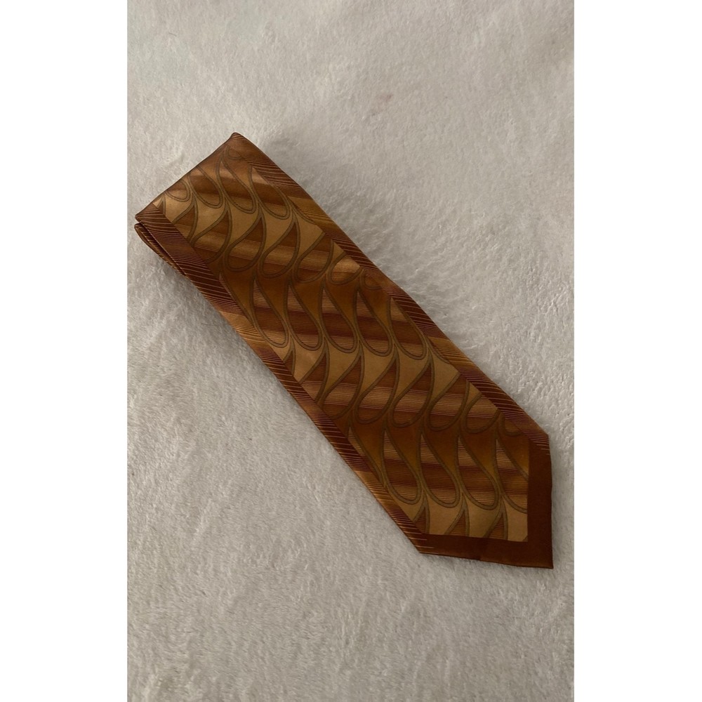 Prime Time Tear Drop Men's Classic Necktie Neck Tie Bronze Stripes